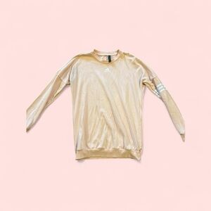 Adidas Tan Crewneck Sweater Soft Knit Casual